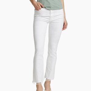 MOTHER Women's The Hustler Ankle Fray Jeans. Size 25 White